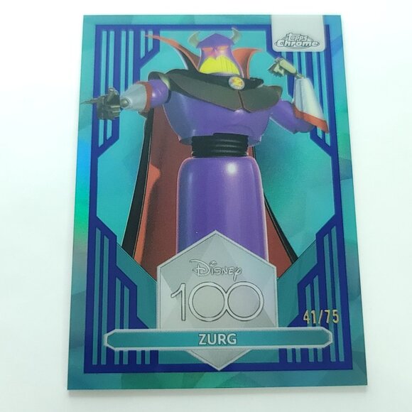 2023 Topps Chrome Disney 100 Zurg Dark & Light Blue Refractor Limited 41/75